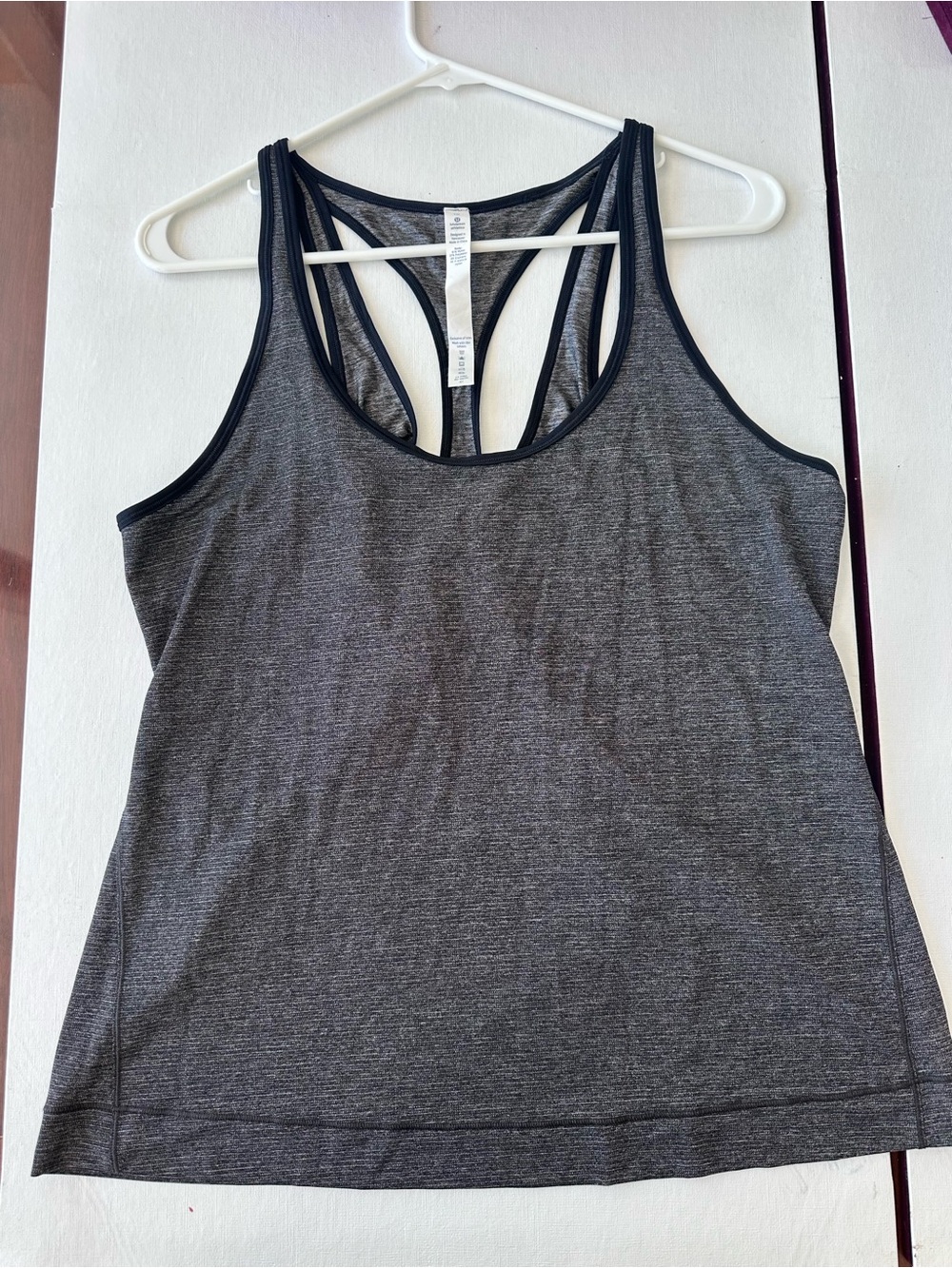 lululemon athletica Dark Heather Gray Racerback Tank with Cutouts